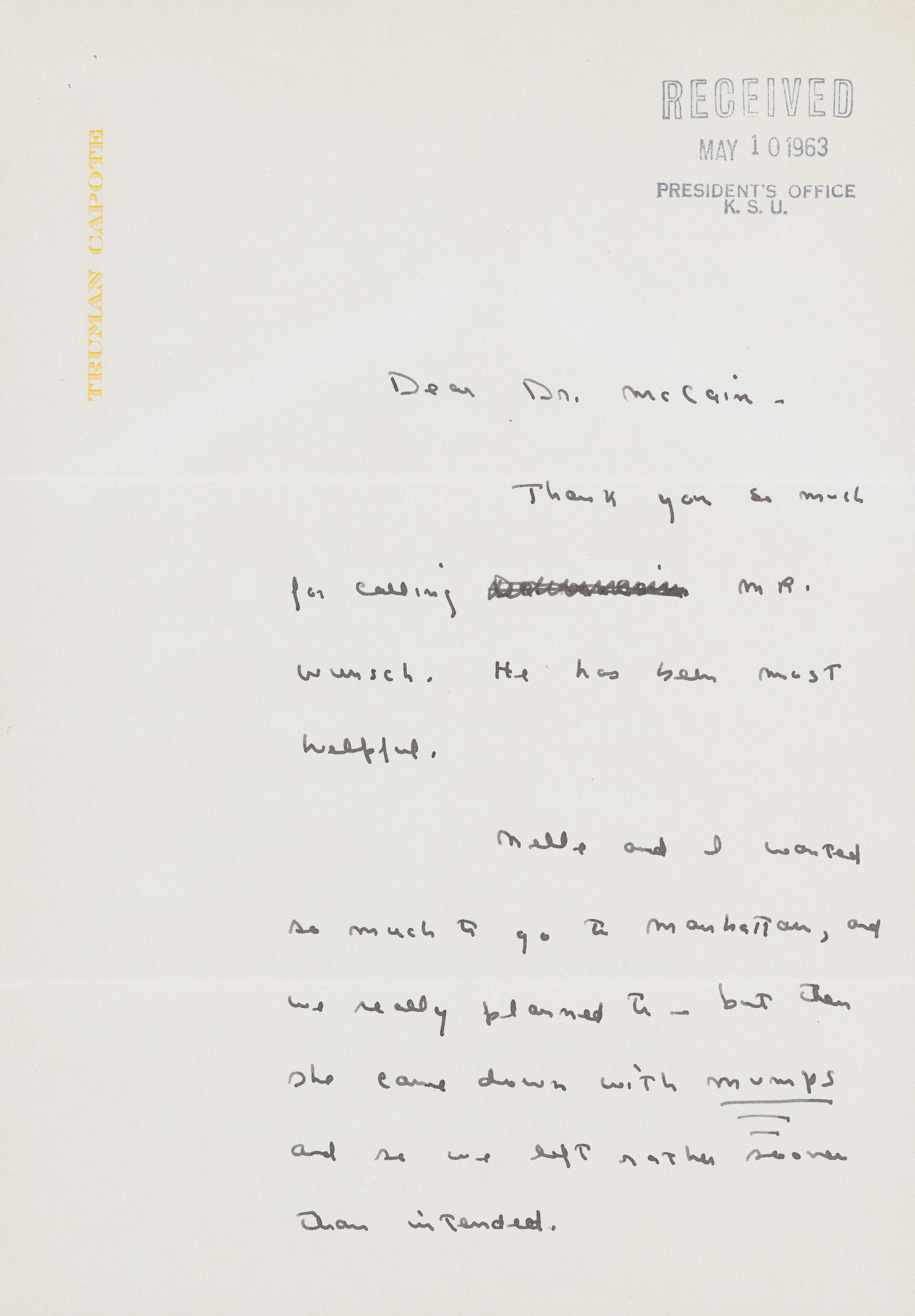 1963 letter 