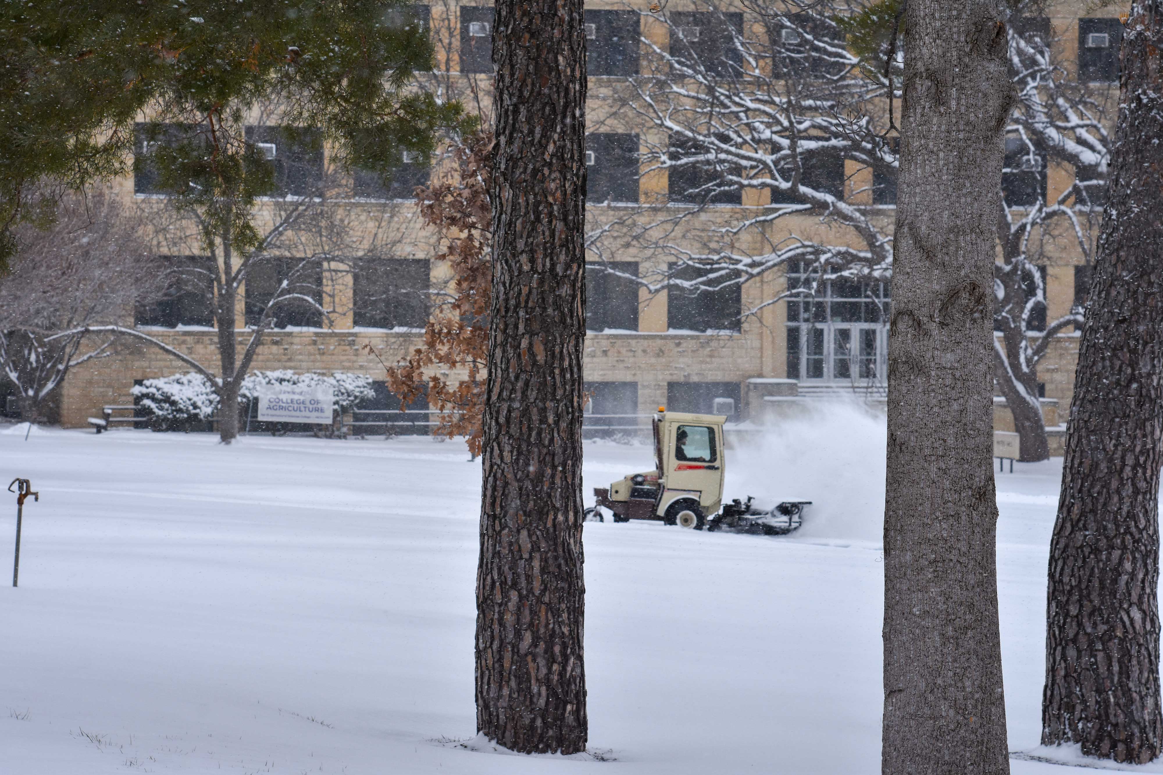 Snow removal on the quad Snow removal on the quad