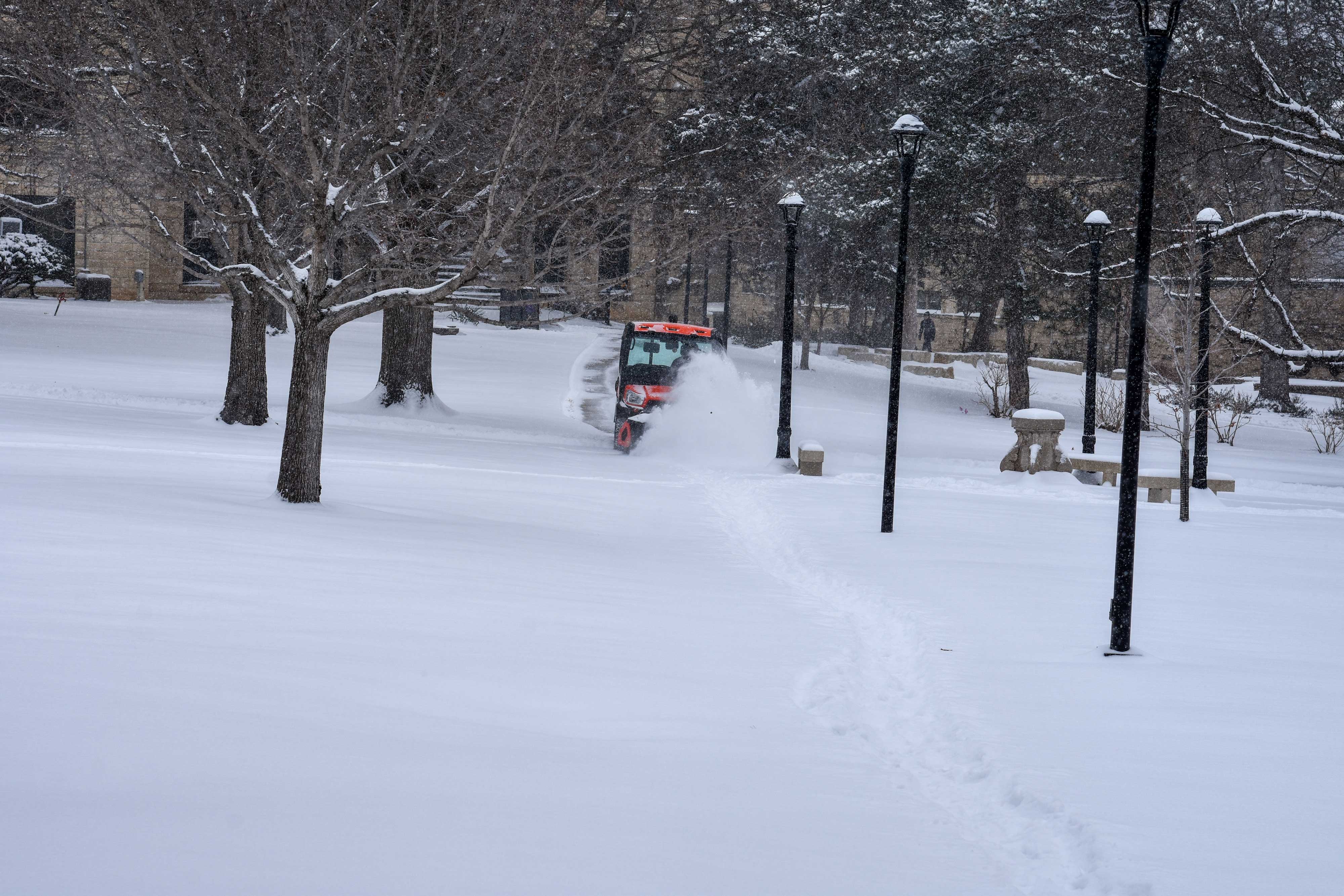 Snow removal on the quad Snow removal on the quad