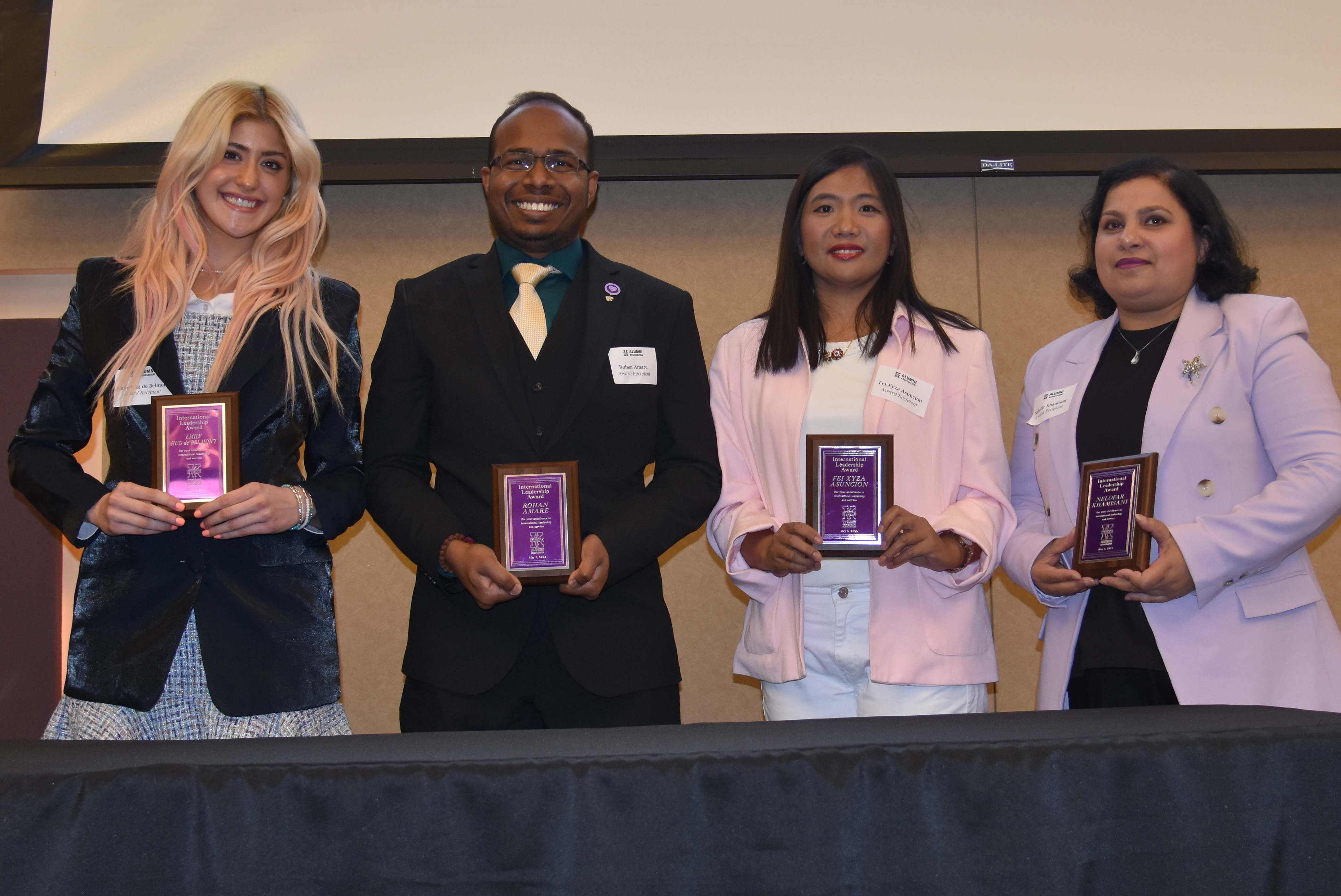 International Award recipients and their plaques