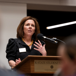K-State's First Lady Sally Linton hosts a variety of initiatives to help students accomplish their goals