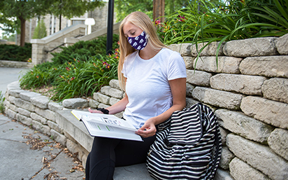 Student in a mask