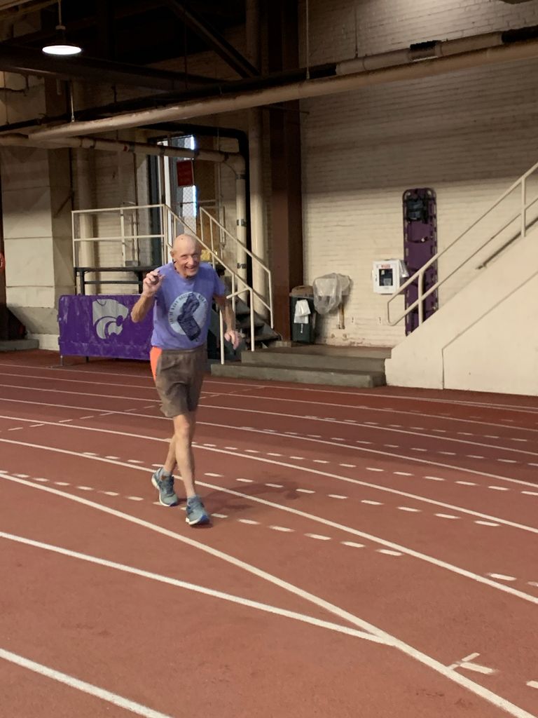 Marvin running on the track