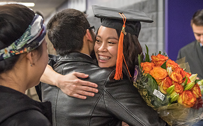 Commencement hug