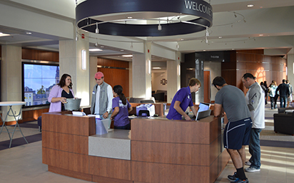 Front desk area