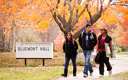 Students walking on campus