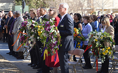 Wreath laying